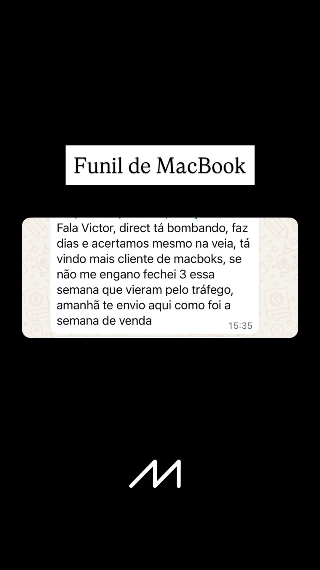 Funil de MacBook — 3 vendas na semana vindas do tráfego